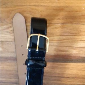 J. Crew black patent leather belt size small
